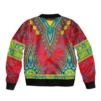 Haiti Choeblack Dashiki Style Bomber Jacket Red Color