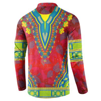 Haiti Choeblack Dashiki Style Button Sweatshirt Red Color