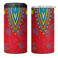 Haiti Choeblack Dashiki Style 4 in 1 Can Cooler Tumbler Red Color