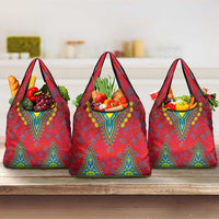 Haiti Choeblack Dashiki Style Grocery Bag Red Color