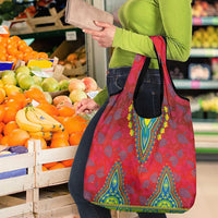 Haiti Choeblack Dashiki Style Grocery Bag Red Color