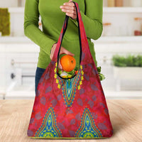 Haiti Choeblack Dashiki Style Grocery Bag Red Color