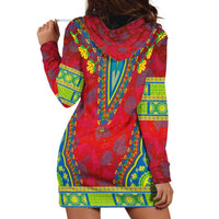 Haiti Choeblack Dashiki Style Hoodie Dress Red Color
