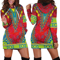 Haiti Choeblack Dashiki Style Hoodie Dress Red Color