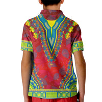 Haiti Choeblack Dashiki Style Kid Polo Shirt Red Color
