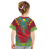 Haiti Choeblack Dashiki Style Kid T Shirt Red Color