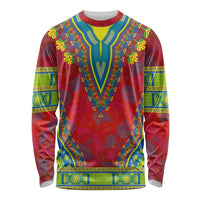 Haiti Choeblack Dashiki Style Long Sleeve Shirt Red Color
