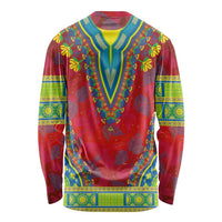 Haiti Choeblack Dashiki Style Long Sleeve Shirt Red Color