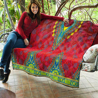 Haiti Choeblack Dashiki Style Quilt Red Color