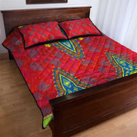 Haiti Choeblack Dashiki Style Quilt Bed Set Red Color