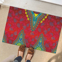 Haiti Choeblack Dashiki Style Rubber Doormat Red Color