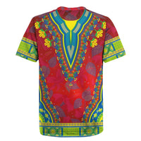 Haiti Choeblack Dashiki Style Rugby Jersey Red Color