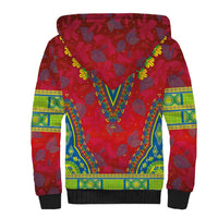 Haiti Choeblack Dashiki Style Sherpa Hoodie Red Color