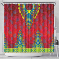 Haiti Choeblack Dashiki Style Shower Curtain Red Color