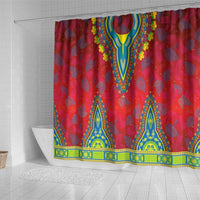 Haiti Choeblack Dashiki Style Shower Curtain Red Color