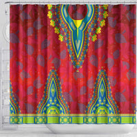 Haiti Choeblack Dashiki Style Shower Curtain Red Color