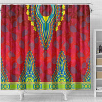 Haiti Choeblack Dashiki Style Shower Curtain Red Color