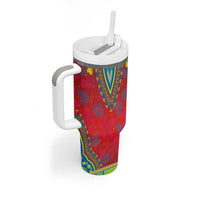 Haiti Choeblack Dashiki Style Tumbler With Handle Red Color