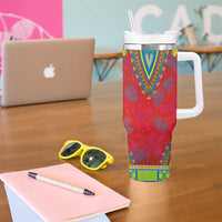 Haiti Choeblack Dashiki Style Tumbler With Handle Red Color