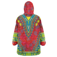 Haiti Choeblack Dashiki Style Wearable Blanket Hoodie Red Color