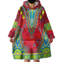 Haiti Choeblack Dashiki Style Wearable Blanket Hoodie Red Color