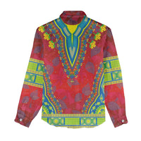 Haiti Choeblack Dashiki Style Women Casual Shirt Red Color