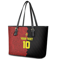 Custom Belgium Football 2024 Go Champion Leather Tote Bag - Wonder Print Shop