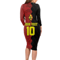 Custom Belgium Football 2024 Go Champion Long Sleeve Bodycon Dress - Wonder Print Shop