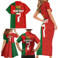Custom Portugal Football 2024 Go Champion Family Matching Short Sleeve Bodycon Dress and Hawaiian Shirt - Wonder Print Shop