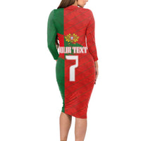 Custom Portugal Football 2024 Go Champion Long Sleeve Bodycon Dress - Wonder Print Shop
