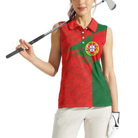 Custom Portugal Football 2024 Go Champion Women Sleeveless Polo Shirt - Wonder Print Shop
