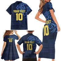 Custom Scotland Football 2024 Go Champion Family Matching Short Sleeve Bodycon Dress and Hawaiian Shirt - Wonder Print Shop