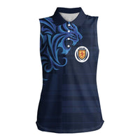 Custom Scotland Football 2024 Go Champion Women Sleeveless Polo Shirt - Wonder Print Shop