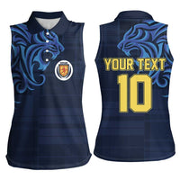 Custom Scotland Football 2024 Go Champion Women Sleeveless Polo Shirt - Wonder Print Shop