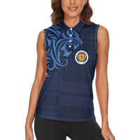 Custom Scotland Football 2024 Go Champion Women Sleeveless Polo Shirt - Wonder Print Shop