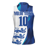 Custom England Football 2024 Go Champion Women Sleeveless Polo Shirt - Wonder Print Shop