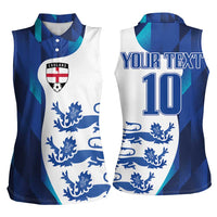 Custom England Football 2024 Go Champion Women Sleeveless Polo Shirt - Wonder Print Shop