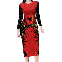 Custom Albania Football 2024 Go Champion Family Matching Long Sleeve Bodycon Dress and Hawaiian Shirt - Wonder Print Shop