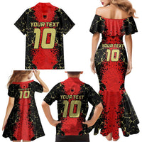 Custom Albania Football 2024 Go Champion Family Matching Mermaid Dress and Hawaiian Shirt - Wonder Print Shop