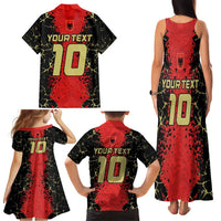 Custom Albania Football 2024 Go Champion Family Matching Tank Maxi Dress and Hawaiian Shirt - Wonder Print Shop
