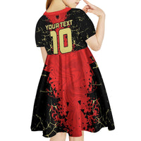 Custom Albania Football 2024 Go Champion Kid Short Sleeve Dress - Wonder Print Shop