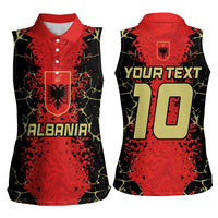 Custom Albania Football 2024 Go Champion Women Sleeveless Polo Shirt - Wonder Print Shop