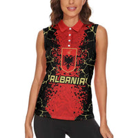 Custom Albania Football 2024 Go Champion Women Sleeveless Polo Shirt - Wonder Print Shop