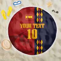 Custom Spain Football 2024 Go Champion Beach Blanket - Wonder Print Shop