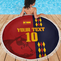 Custom Spain Football 2024 Go Champion Beach Blanket - Wonder Print Shop