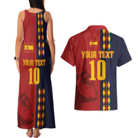 Custom Spain Football 2024 Go Champion Couples Matching Tank Maxi Dress and Hawaiian Shirt - Wonder Print Shop
