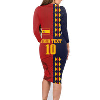 Custom Spain Football 2024 Go Champion Family Matching Long Sleeve Bodycon Dress and Hawaiian Shirt - Wonder Print Shop