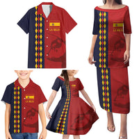 Custom Spain Football 2024 Go Champion Family Matching Puletasi and Hawaiian Shirt - Wonder Print Shop