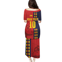 Custom Spain Football 2024 Go Champion Family Matching Puletasi and Hawaiian Shirt - Wonder Print Shop