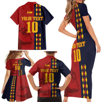 Custom Spain Football 2024 Go Champion Family Matching Short Sleeve Bodycon Dress and Hawaiian Shirt - Wonder Print Shop